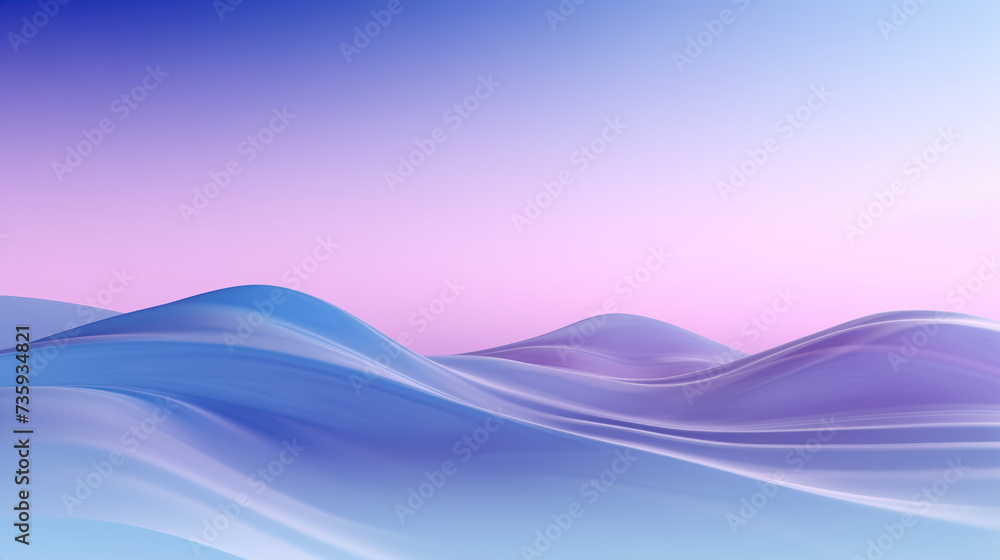 In the style of vector illustration style, blue waves on a soft lilac background, conveying a sense of tranquility and serenity, perfect for minimalist designs, digital art, or touch of calmness