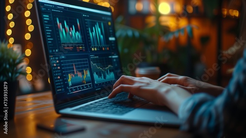 Trader Exploring Market Data on a Laptop