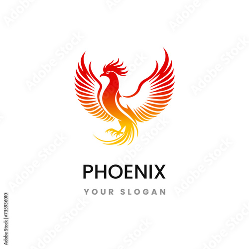 Phoenix logo inspiration design vector