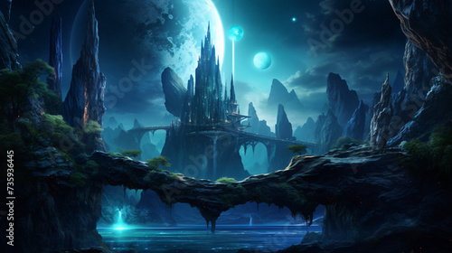 Fantasy night landscape