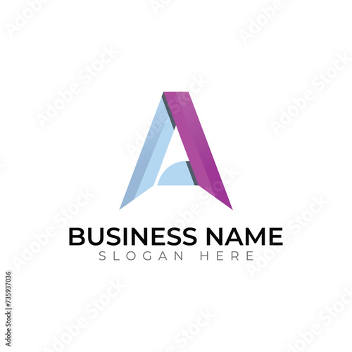 A gradient abstract 3d letter logo design template Free Download A gradient abstract 3d letter logo design template - GFXLoad