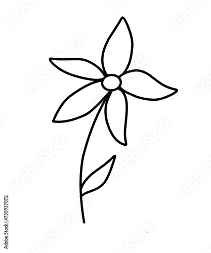 Flower minimal black and white cute
