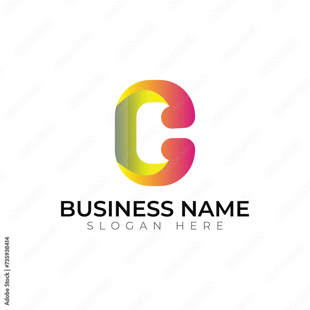 c abstract gradient vector logo design c abstract gradient vector logo design