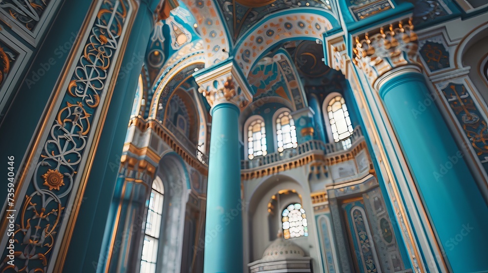 The majestic saint Petersburg mosque with its blue dome and minarets