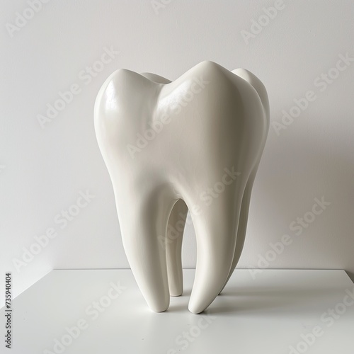 Large ceramic white tooth