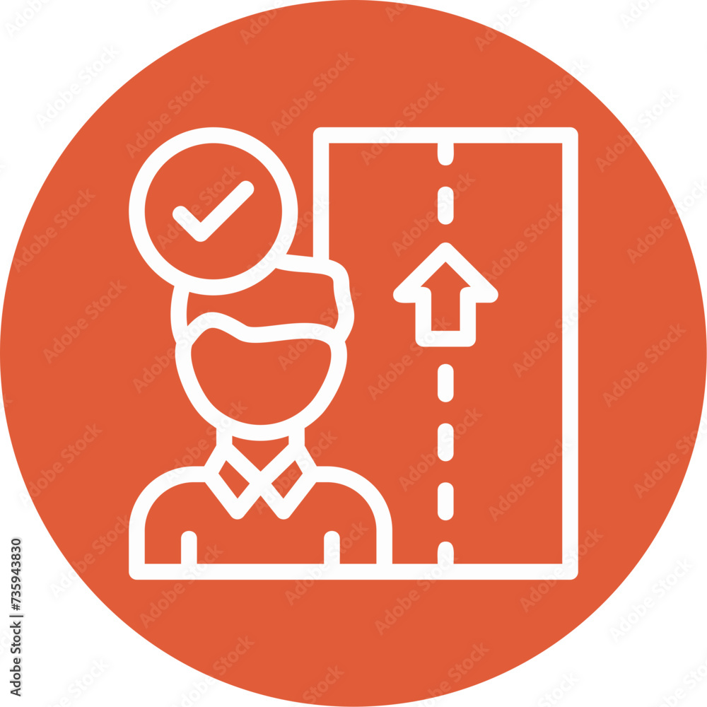 Person holding a Career Path sign Icon Person holding a Career Path sign Icon