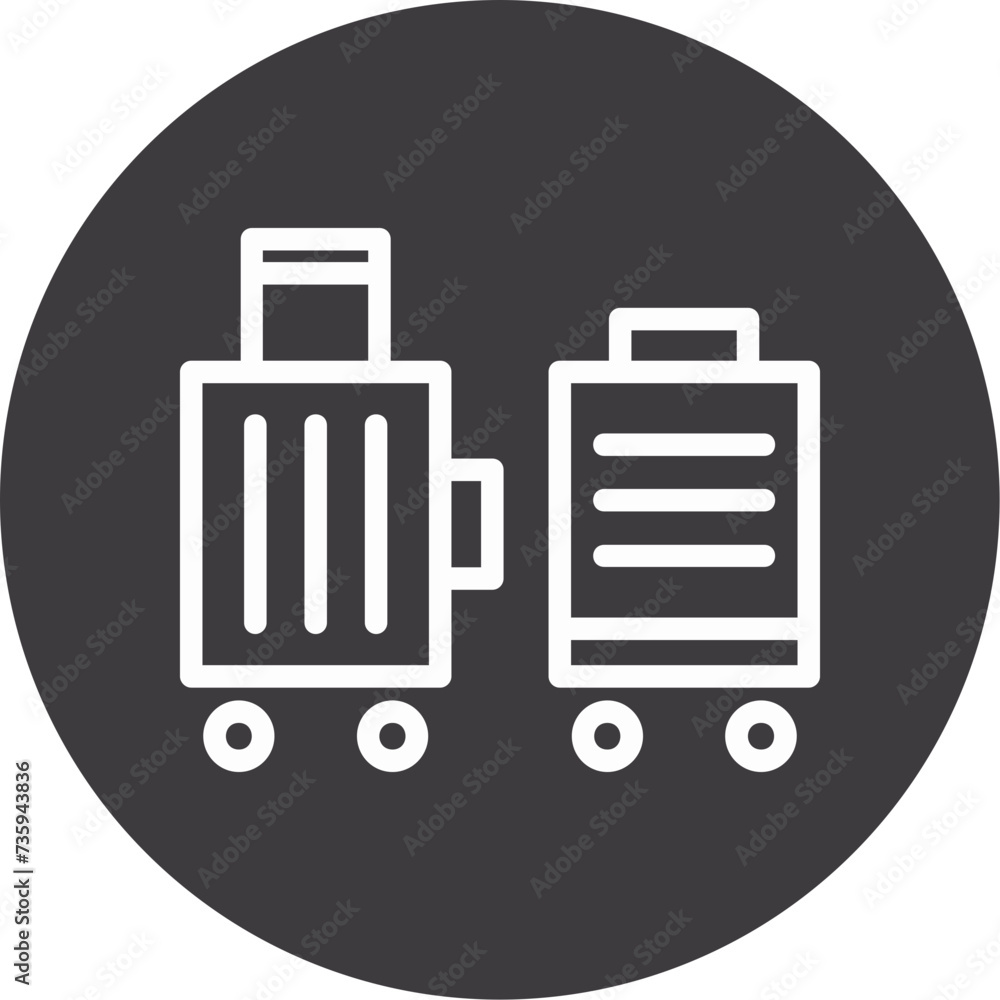 Suitcase packed for relocation Icon Suitcase packed for relocation Icon