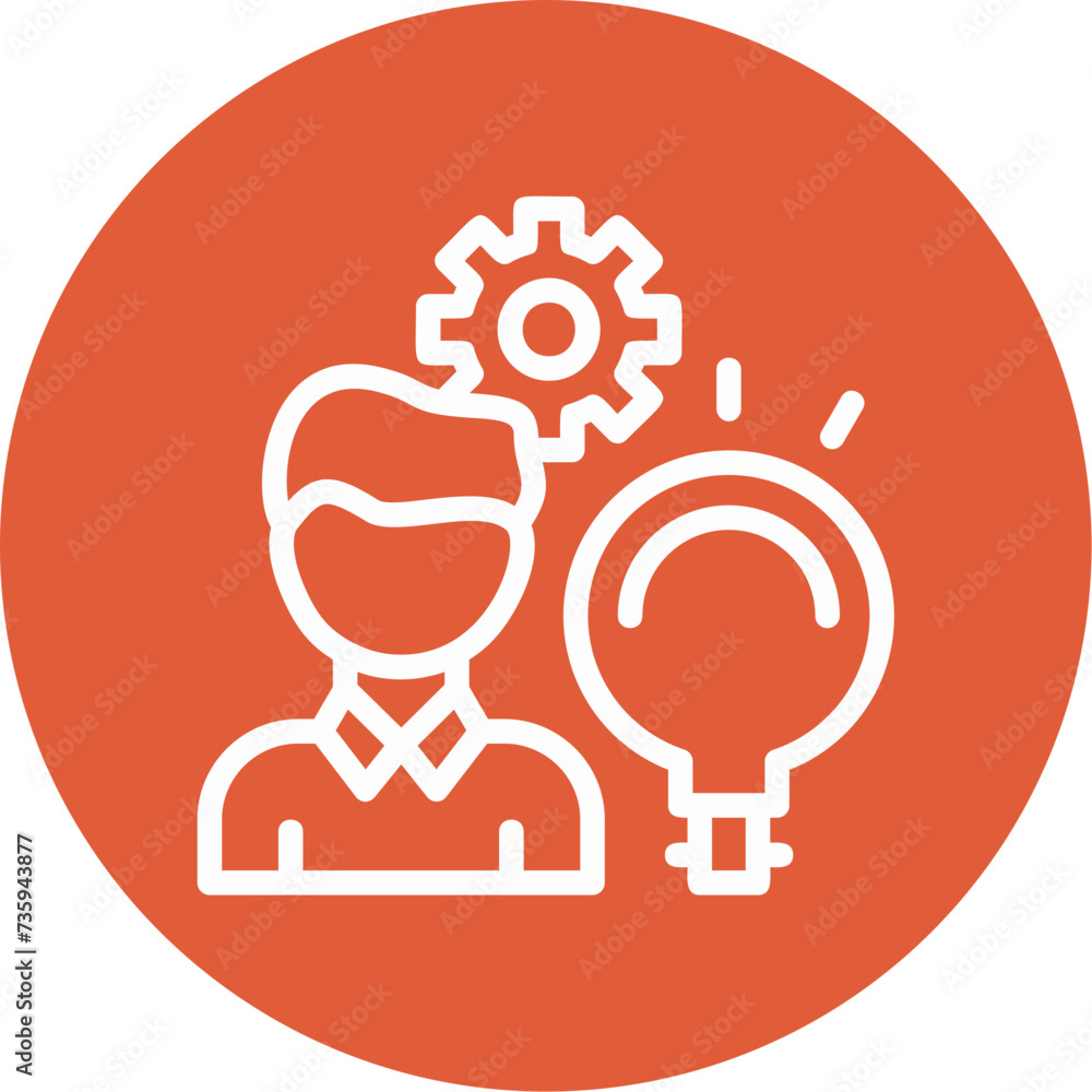 Person with a lightbulb for innovation Icon Person with a lightbulb for innovation Icon