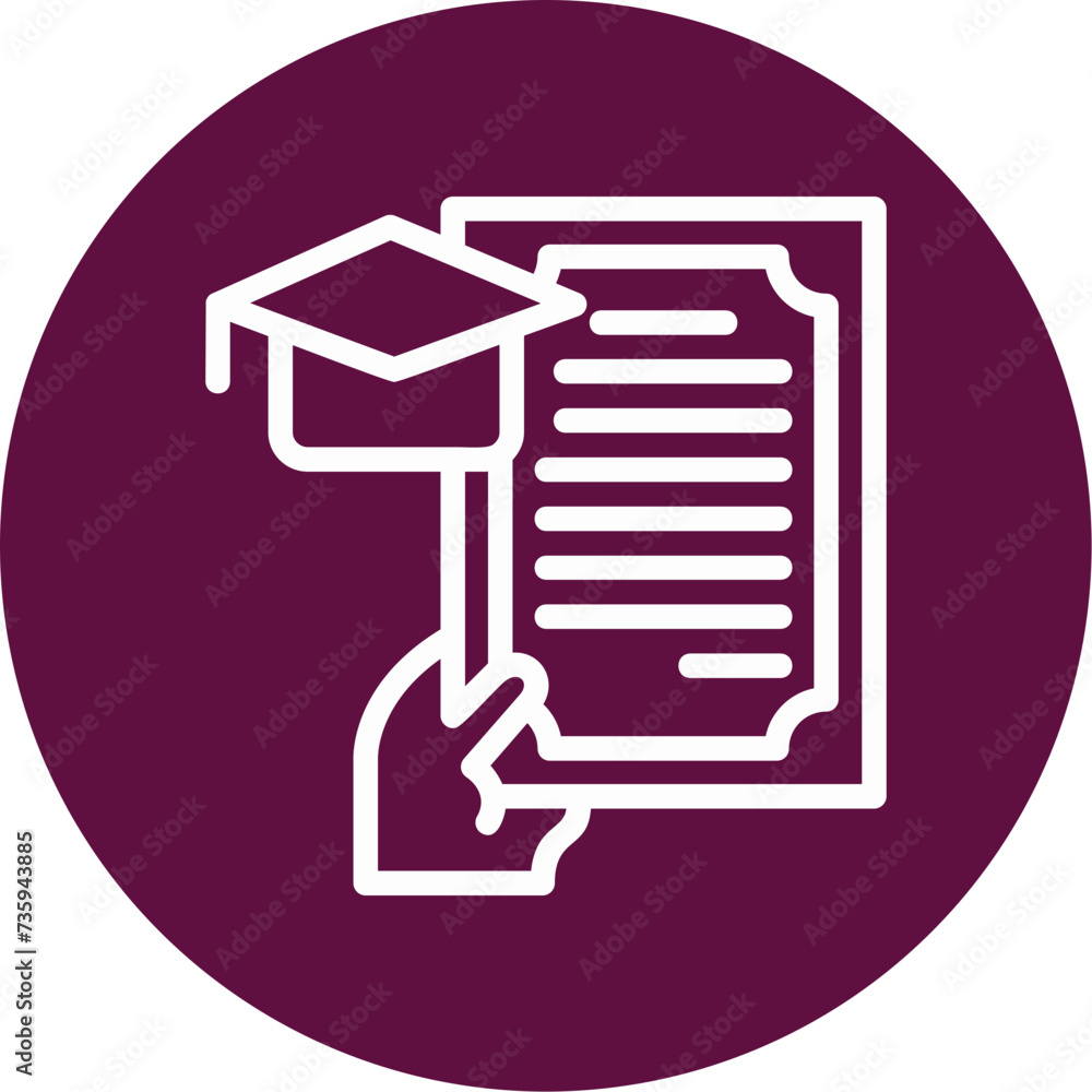Hand holding a diploma for education Icon