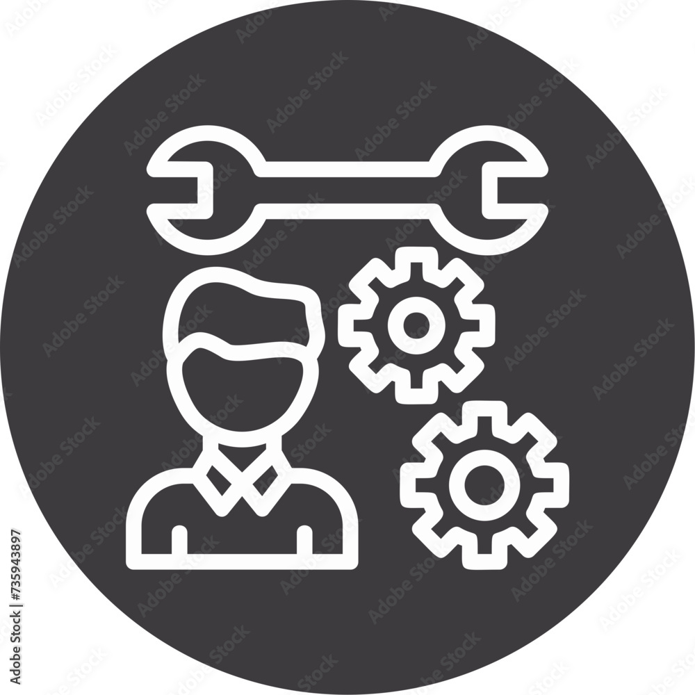 Person with a wrench for skills Icon Person with a wrench for skills Icon