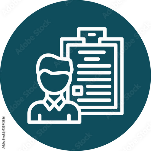 Person with a clipboard for interviews Icon