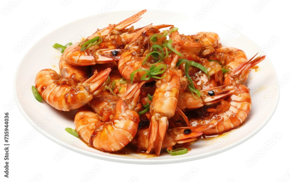 A White Plate Topped With Cooked Shrimp and Scallops. A white plate showcases the delicious combination of cooked shrimp and scallops. A White Plate Topped With Cooked Shrimp and Scallops. A white plate showcases the delicious combination of cooked shrimp and scallops.