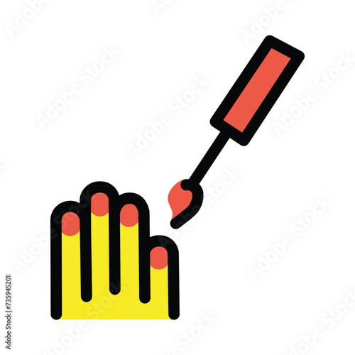 Nail polish vector icon. Isolated finger nail manicure sign design.