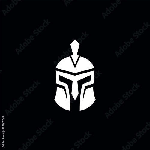 Spartan helmet logo icon vector illustration