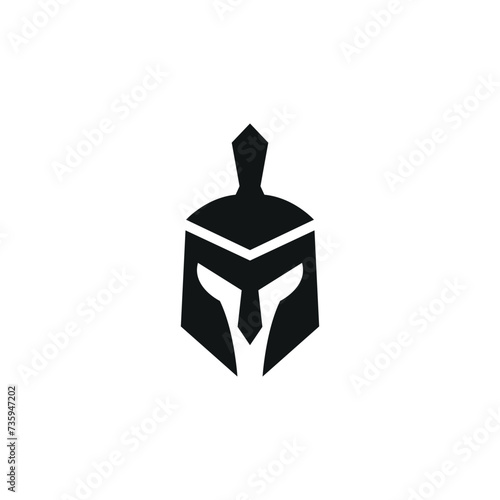Spartan helmet logo icon vector illustration