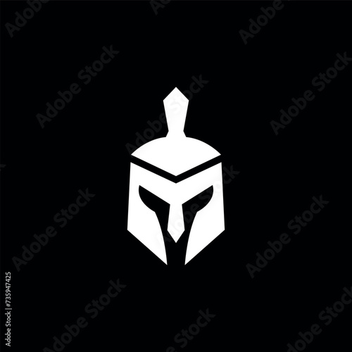 Spartan helmet logo icon vector illustration