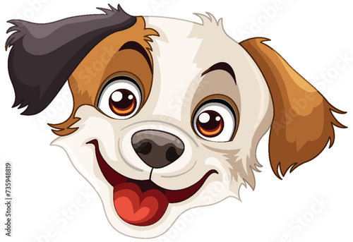 Vector illustration of a happy, playful dog