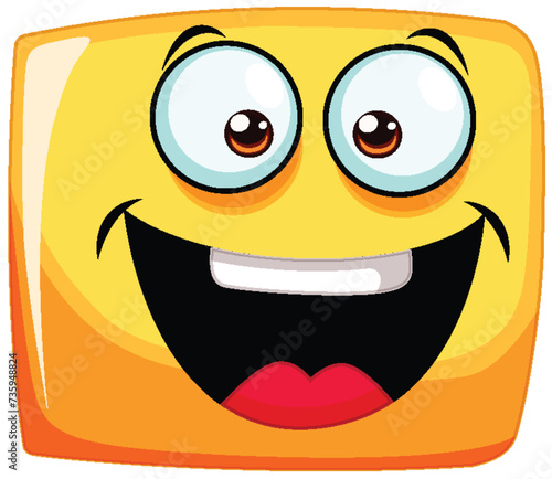 Bright, happy square emoji with a big smile