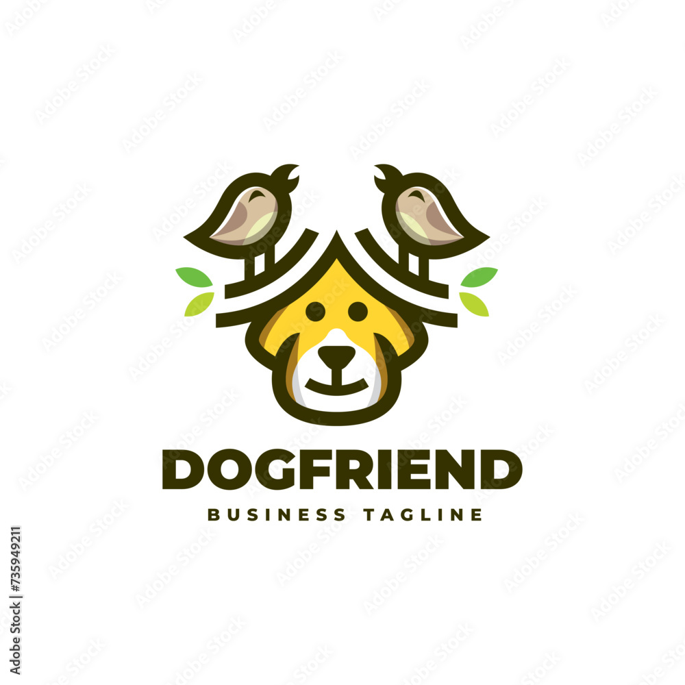 Fototapeta premium dog and bird logo design