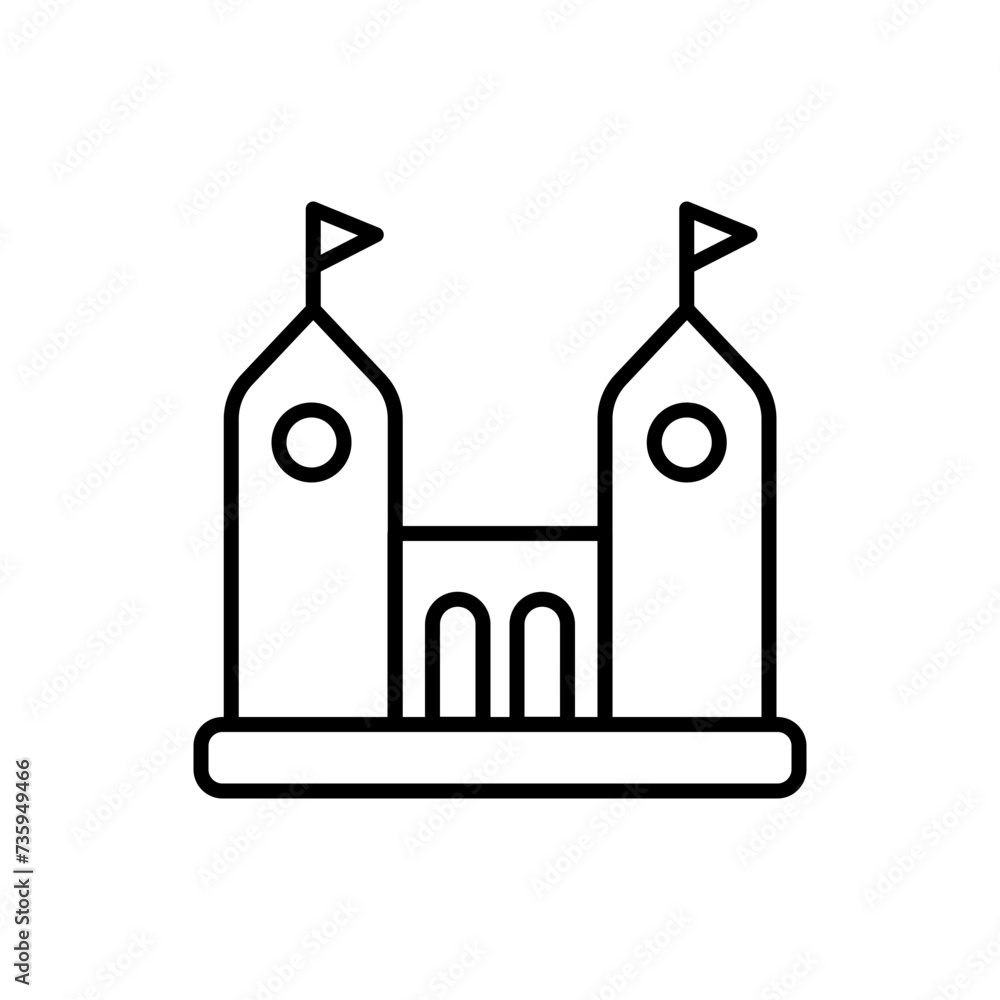 Fortress outline icons, minimalist vector illustration ,simple transparent graphic element .Isolated on white background