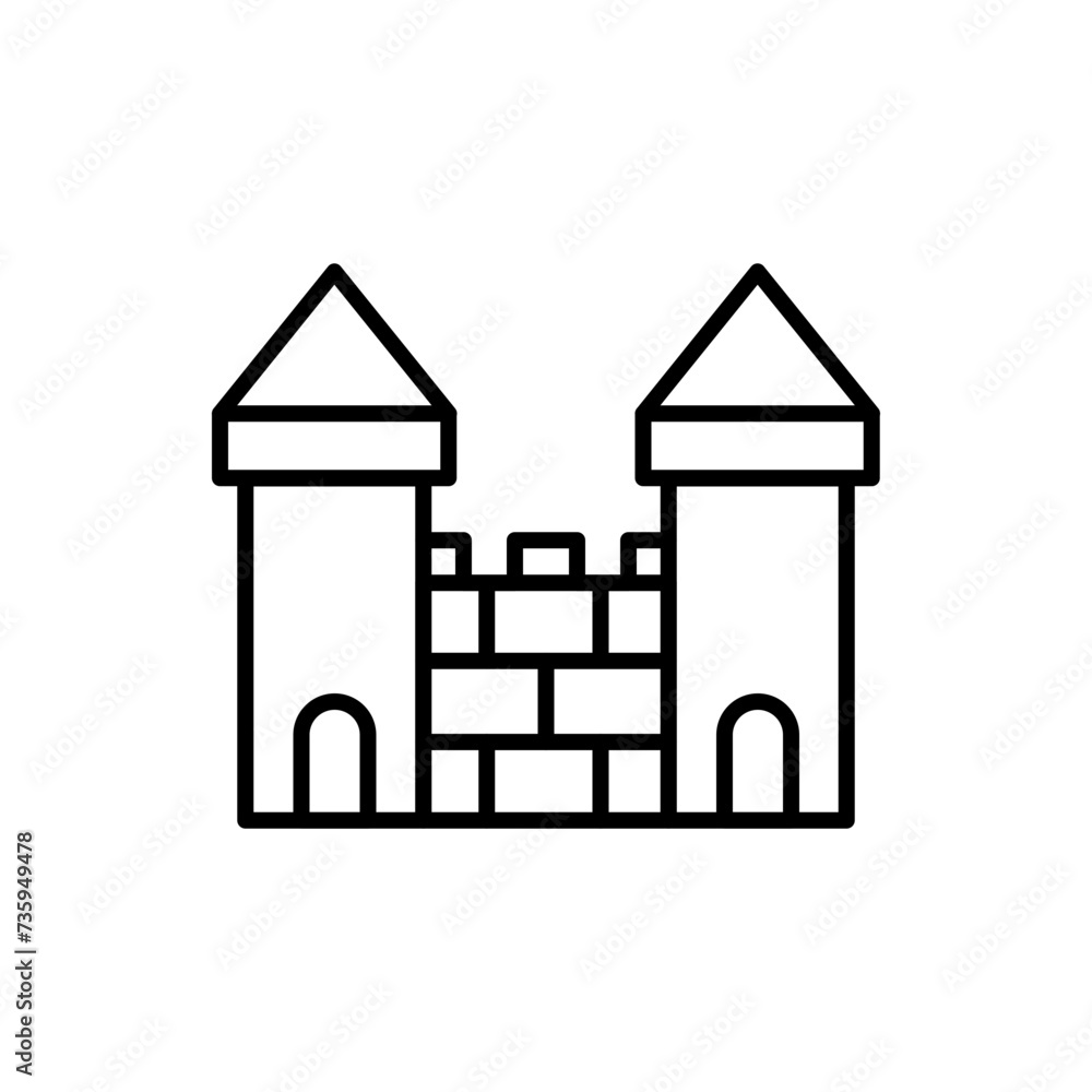 Fortress outline icons, minimalist vector illustration ,simple transparent graphic element .Isolated on white background Fortress outline icons, minimalist vector illustration ,simple transparent graphic element .Isolated on white background