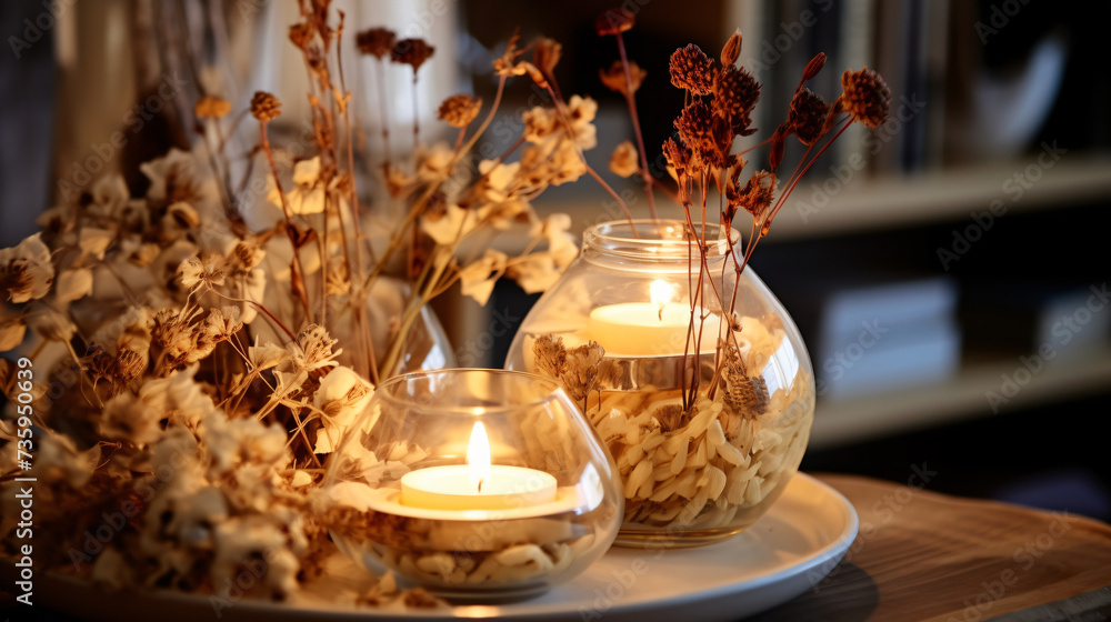 Home decor with dried flowers