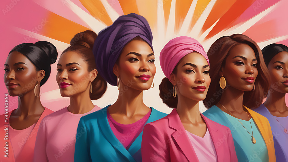 Fototapeta premium group of powerful women 