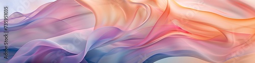 calming rhythms, abstract silk waves in a symphony of pastel sunrise colors, graceful flow of fabric light hues undulations