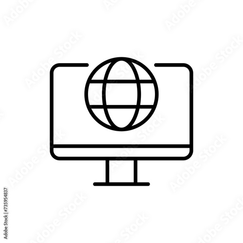 Online browser outline icons, minimalist vector illustration ,simple transparent graphic element .Isolated on white background