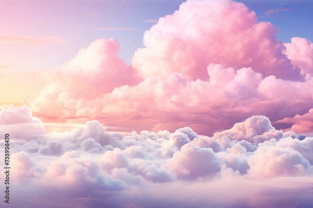 Handsome and stylish.
Pastel sky with soft white clouds. Fantastic color fantasy background. Sweet dreams concept for wallpaper, backdrop and design