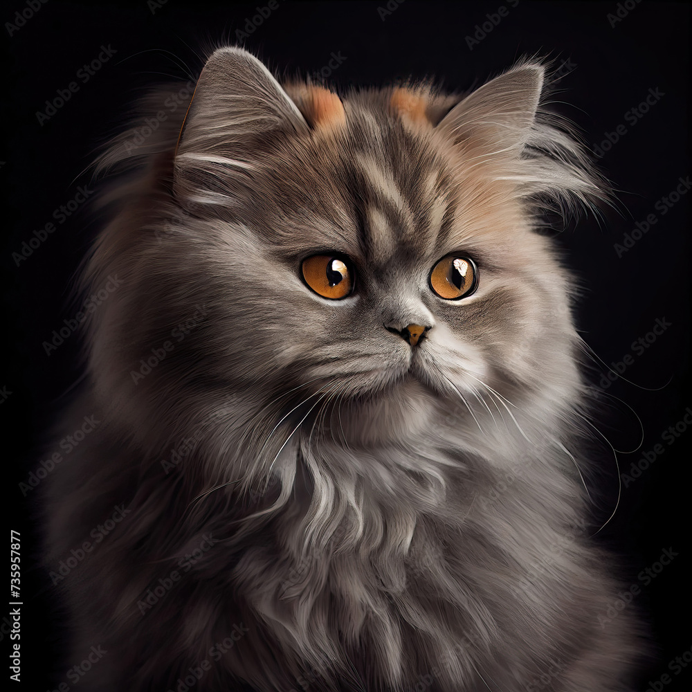 Elegant Tiffany Cat Portrait in Professional Studio Setting