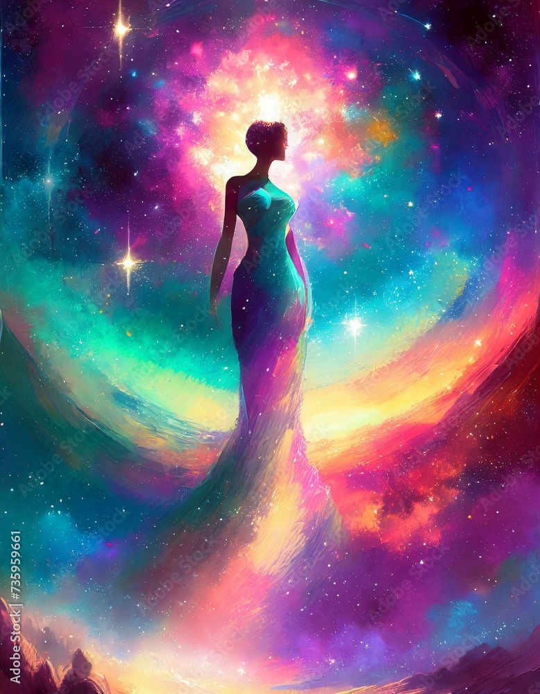 Feminine Image of the Universe, Iridescent, Luminous