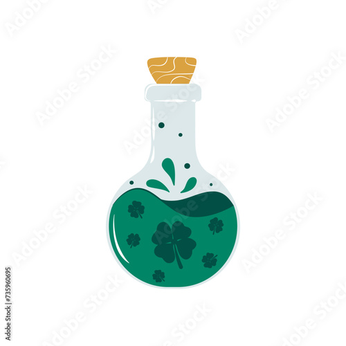 Cone with a potion of good luck. St. Patrick's Day concept