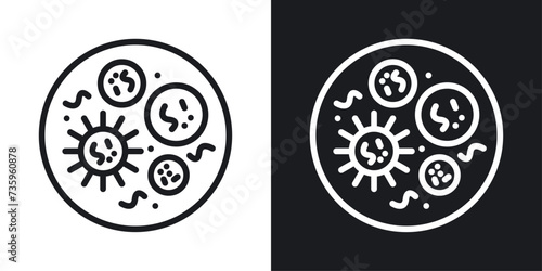 Bacteria icon designed in a line style on white background. photo