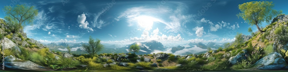 A digital Earth realm, where virtual reality landscapes offer infinite variations, from hyper-realistic natural settings to fantastical worlds born from creative minds.