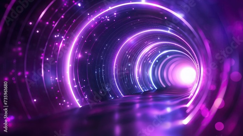 Abstract Circular Tunnel of Luminous Elements