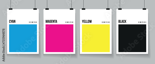 CMYK color palette Cyan, Magenta, Yellow, Black