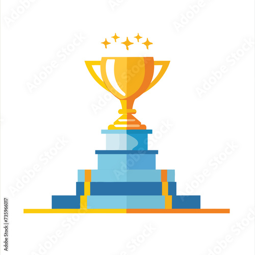 Stairs up concept success infographic winner cup.