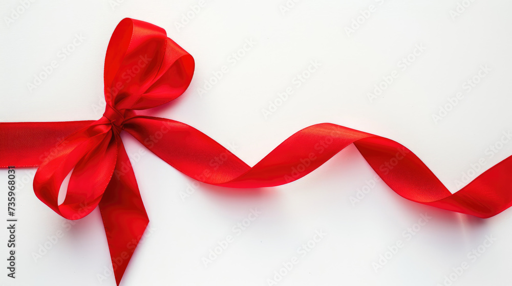 red ribbon on white background red ribbon on white background