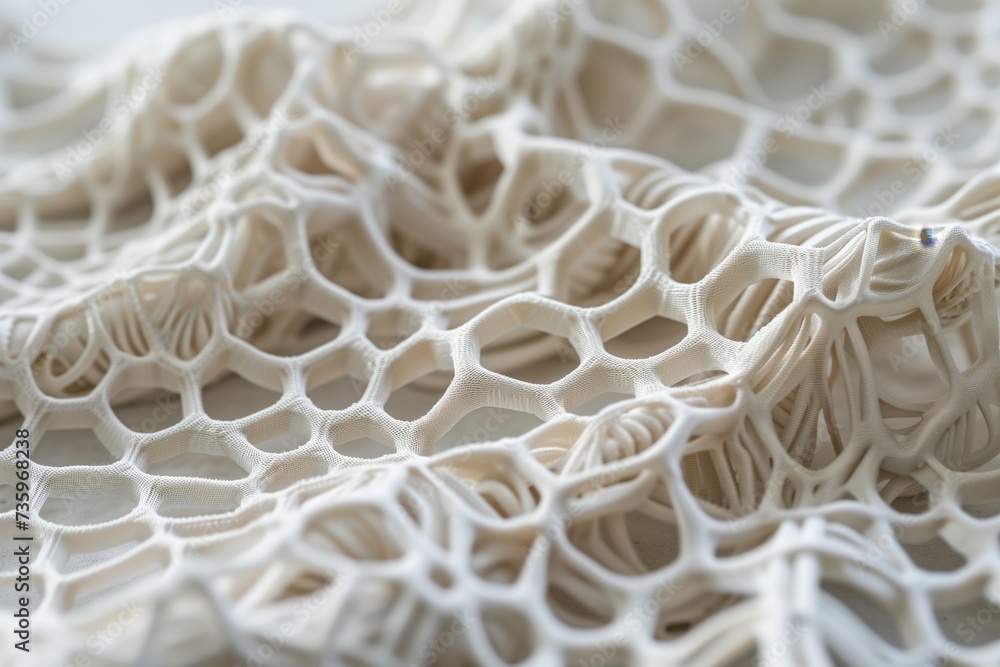 closeup of a 3d printed fabric texture with intricate lattice work closeup of a 3d printed fabric texture with intricate lattice work