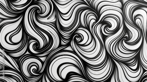 Abstract monochrome swirl pattern background.