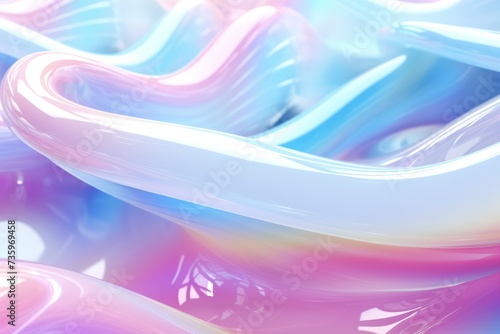 abstract slime texture 3d render in pastel color palette. Newtonian liquid glossy background in light pink, blue, mint and lilac. photo