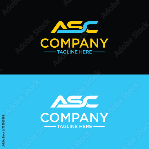 Creative logo ASC with premium vector