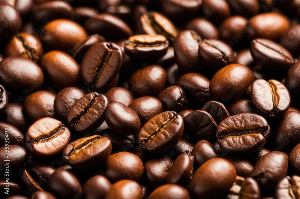 Close-up of Roasted Coffee Beans Close-up of Roasted Coffee Beans