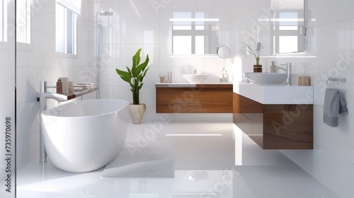 Minimalistic Bathroom with Clean White Walls in International Style