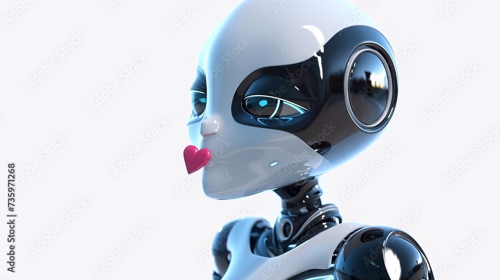cute friendly ai robot blows a kiss cute friendly ai robot blows a kiss