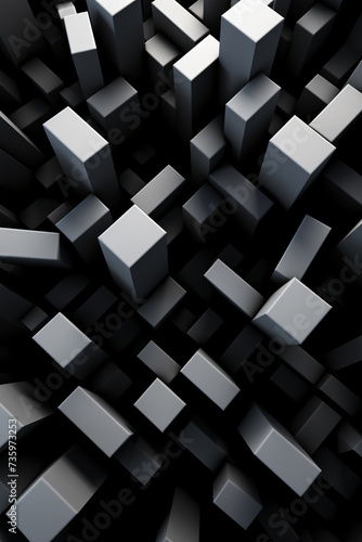 Black background with white geometric design generated AI
