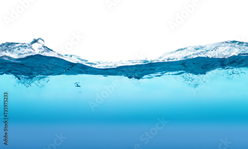Underwater blue ocean aqua wave isolated on background