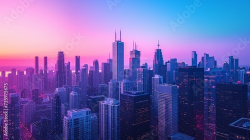 Gradient Skyline of Modern City