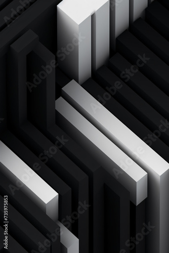 Black background with white geometric design generated AI